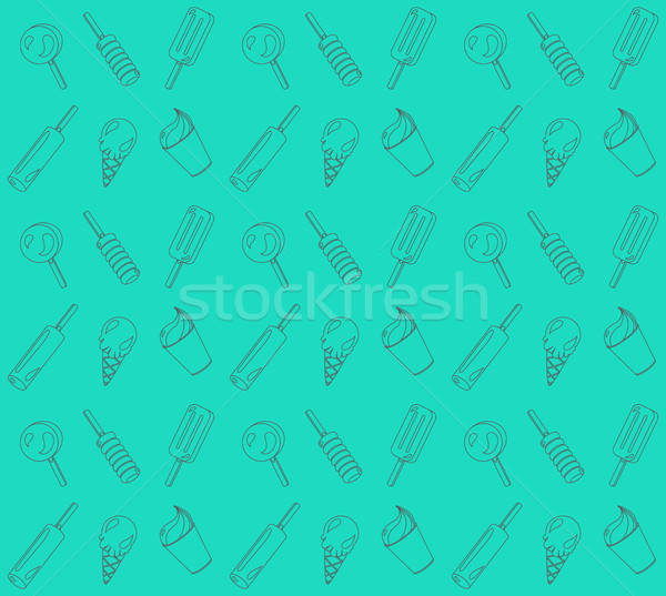 Vector seamless pattern, background from different ice-creams Stock photo © barsrsind