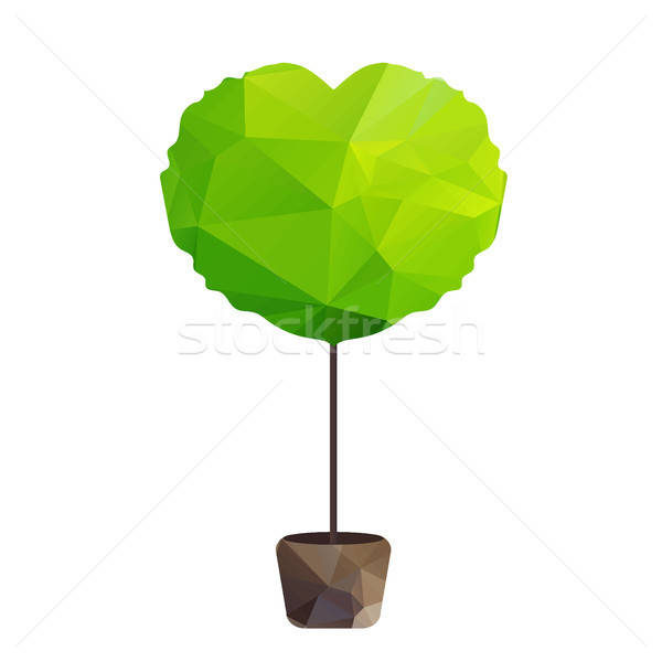 [[stock_photo]]: Vecteur · triangle · arbre · pot · coeur · nature