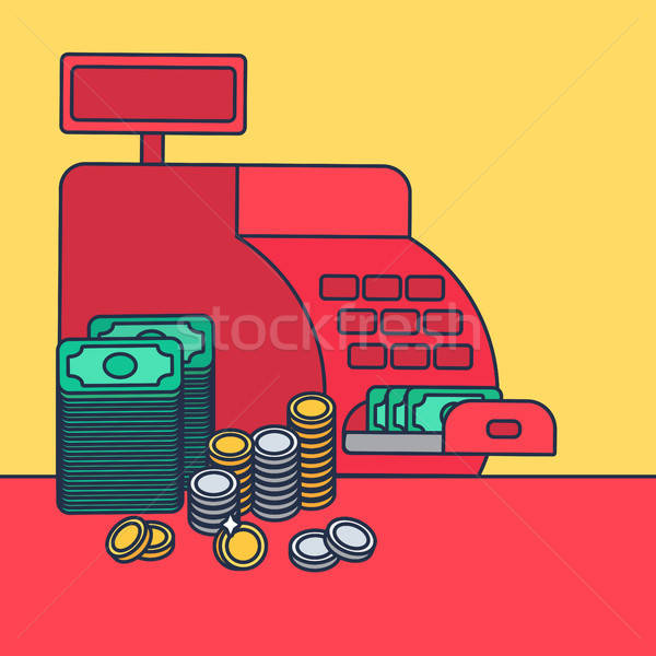 Cash register and money Stock photo © barsrsind