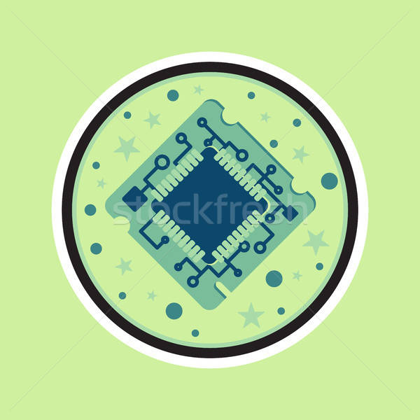 Komputera edytor chip symbol ciężka praca Zdjęcia stock © barsrsind