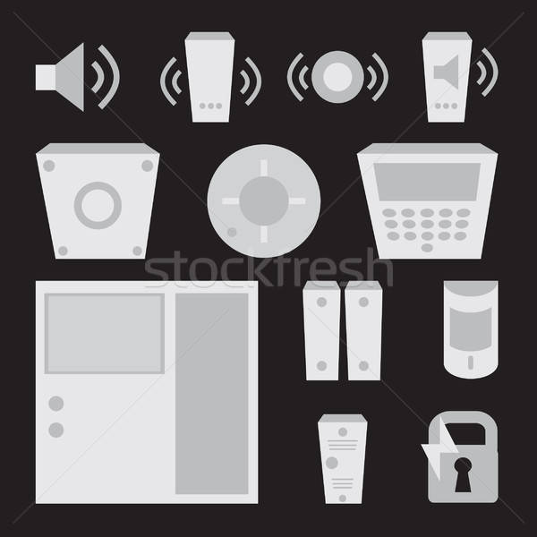 Vector simple set of detectors icons Stock photo © barsrsind