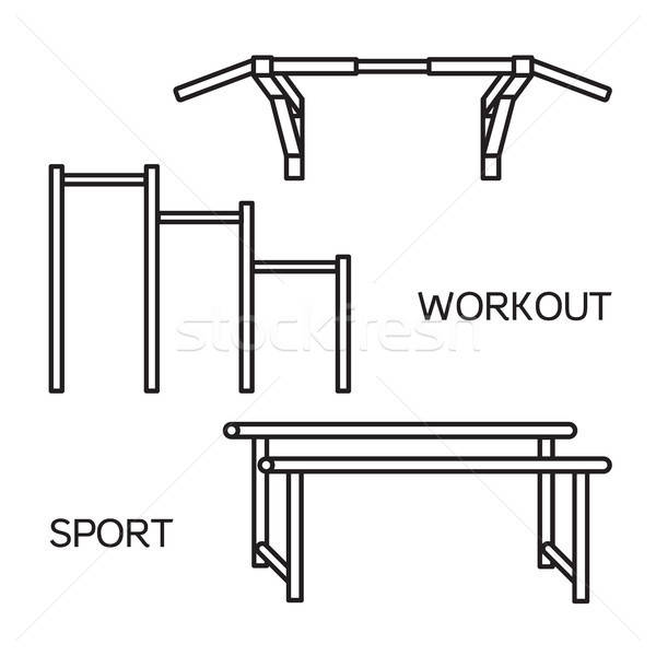 Sportartikelen straat training bar vector gezondheid Stockfoto © barsrsind