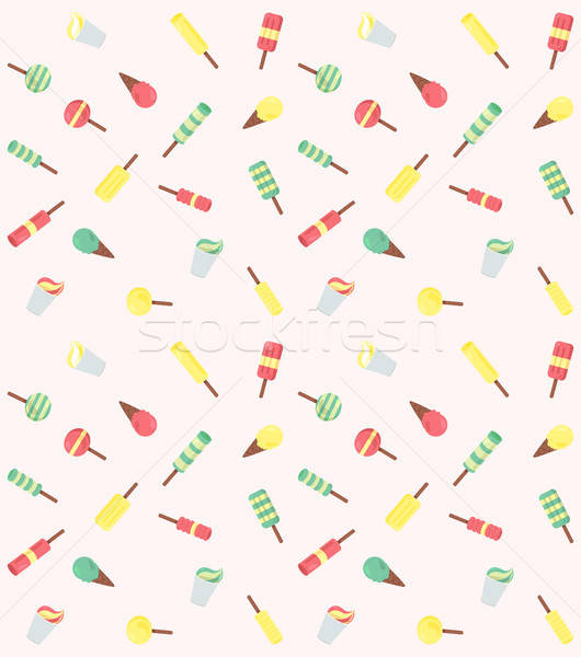 Vector seamless pattern from ice-creams Stock photo © barsrsind