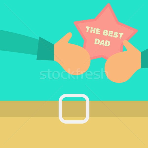 Vecteur jour de pères heureux heureux père cadeau enfant [[stock_photo]] © barsrsind