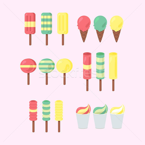 Vector set of ice-creams Stock photo © barsrsind