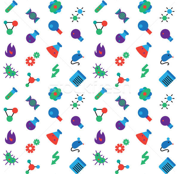 Science icons seamless pattern Stock photo © barsrsind