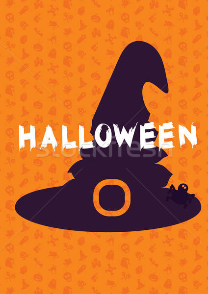 Szczęśliwy halloween hat pająk sztuczka Zdjęcia stock © barsrsind