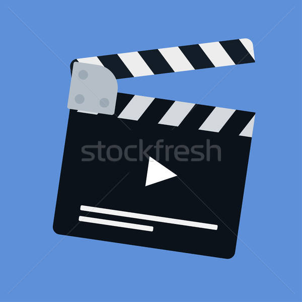 Flat movie clapperboard Stock photo © barsrsind