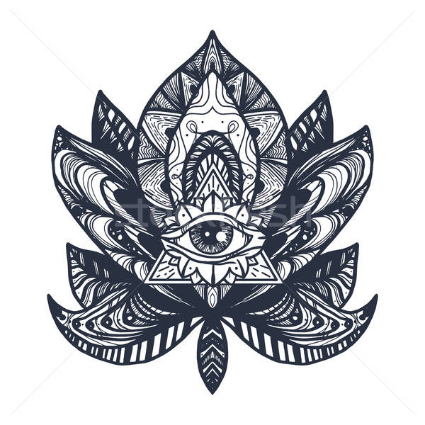 Eye on Lotus Tattoo Stock photo © barsrsind