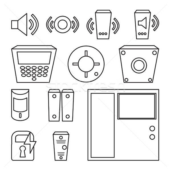 Vector simple set of detectors icons Stock photo © barsrsind