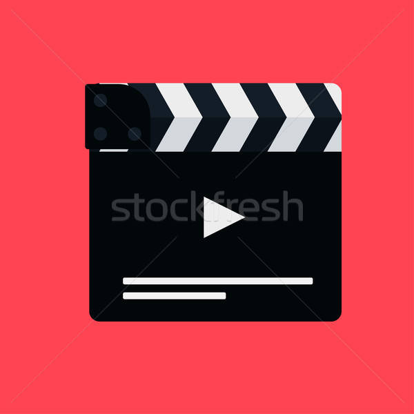 Flat movie clapperboard Stock photo © barsrsind