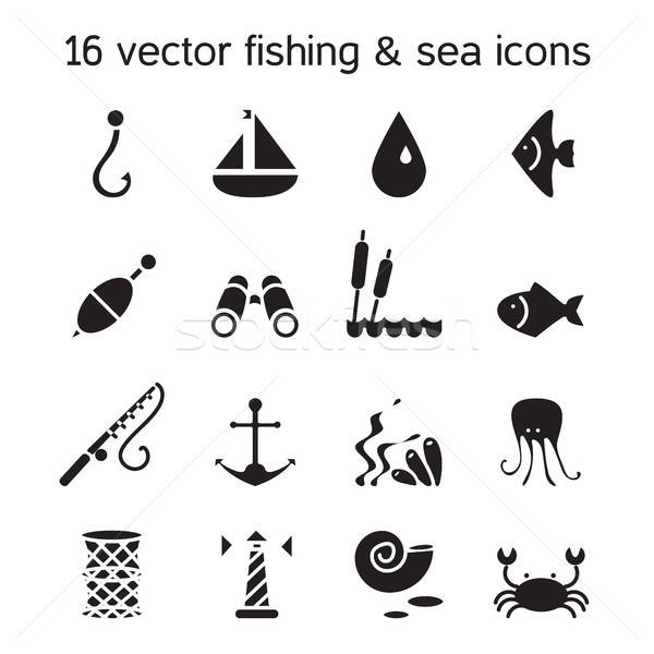 Aislado marinos pesca vector peces Foto stock © barsrsind