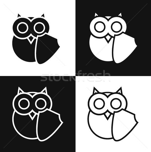 Vector owl logo with shell Stock photo © barsrsind