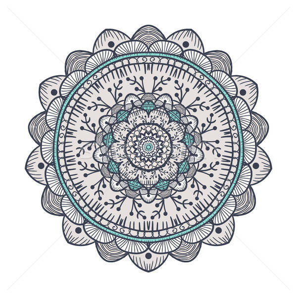 Mandala línea plantilla dibujado a mano árabe indio Foto stock © barsrsind