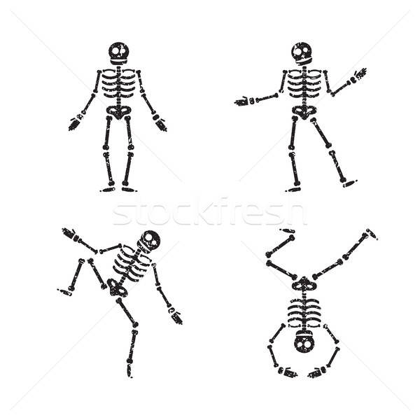 Happy Halloween skeleton illustration Stock photo © barsrsind