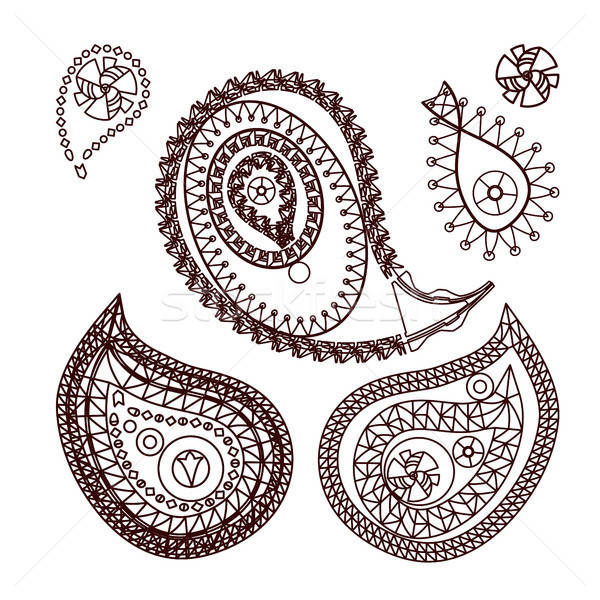 Foto stock: Alheña · indio · tatuaje · garabato · elementos · blanco