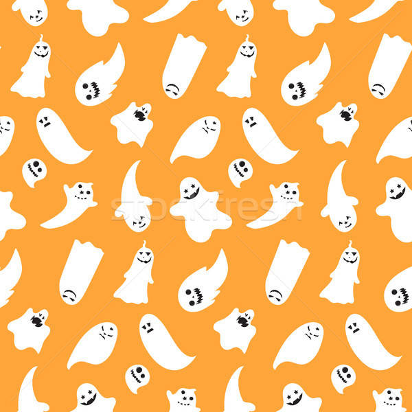 Seamless pattern from halloween emotional ghosts  Stock photo © barsrsind