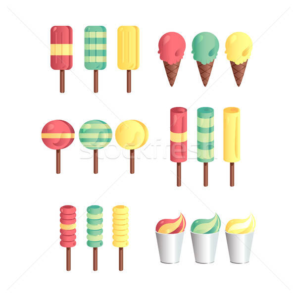 Vector set of ice-creams Stock photo © barsrsind