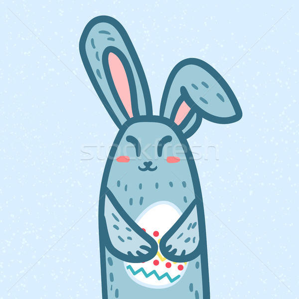 Buona pasqua coniglio saluto banner cute uovo Foto d'archivio © barsrsind
