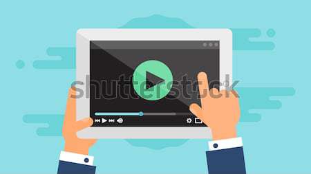 Web Template of Tablet Video Form Stock photo © barsrsind