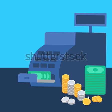 Cash register and money Stock photo © barsrsind