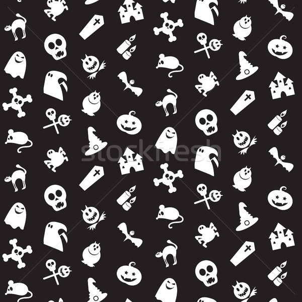 Halloween icons seamless pattern Stock photo © barsrsind