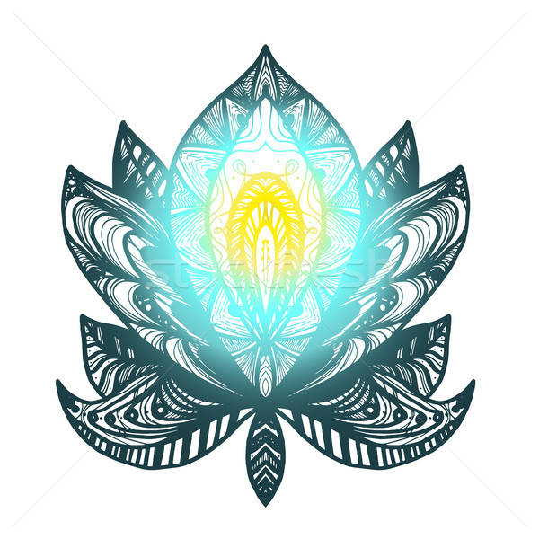 Foto d'archivio: Fiore · Lotus · tattoo · magia · simbolo · stampa