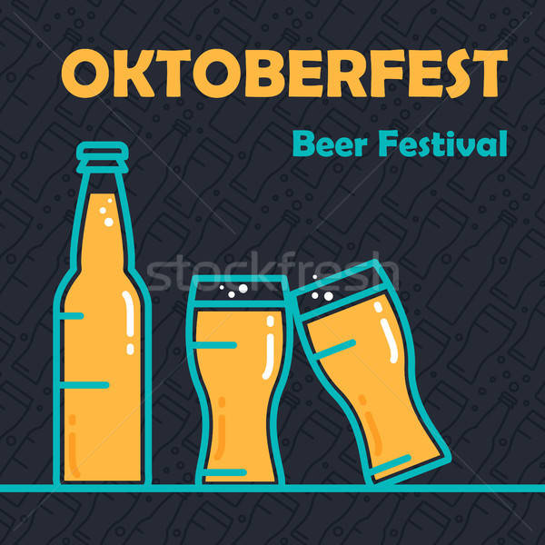 Foto stock: Oktoberfest · cerveja · bandeira · festival · elegante