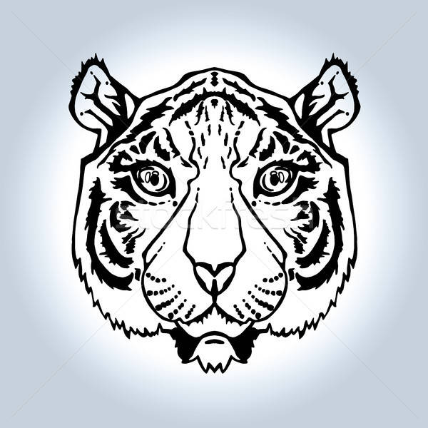 Line Art Tiger Stock photo © barsrsind