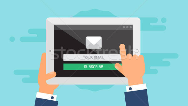 Web Template of Tablet Email Form Stock photo © barsrsind