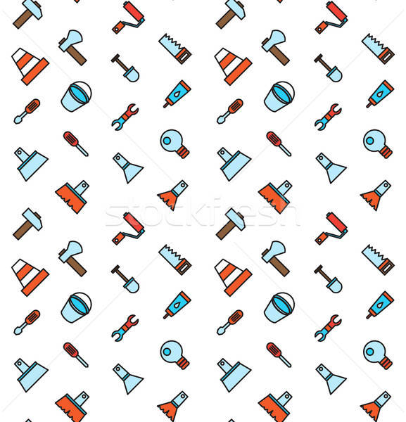 Constructing and building icons seamless pattern Stock photo © barsrsind