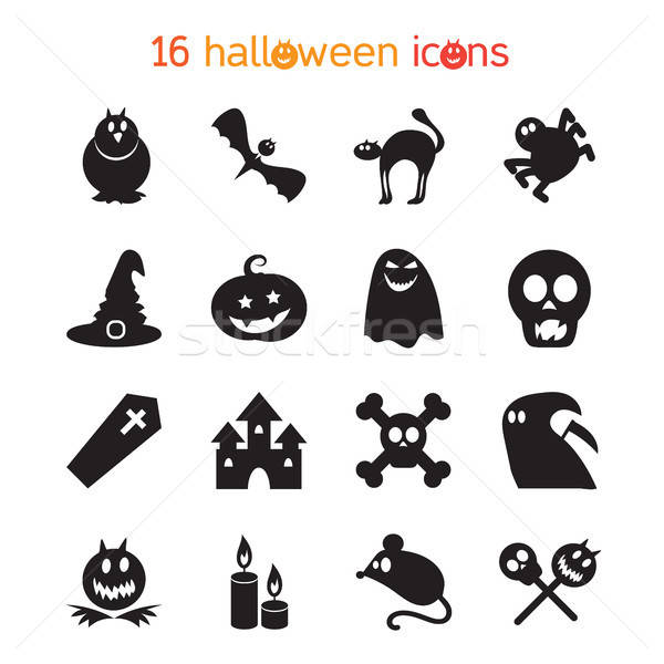 Halloween icons set Stock photo © barsrsind