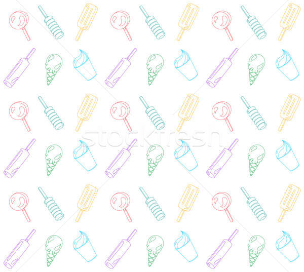 Vector seamless pattern from ice-creams Stock photo © barsrsind