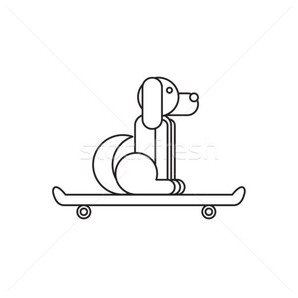 Hund Sitzung Skateboard Tierarzt Symbol Lieferung Stock foto © barsrsind