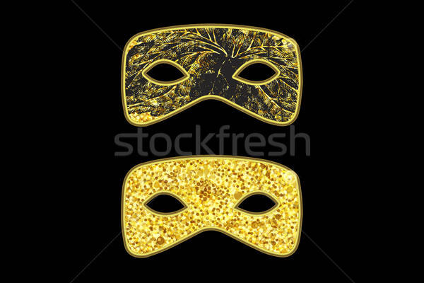Stock photo: Gold Masquerade Masks
