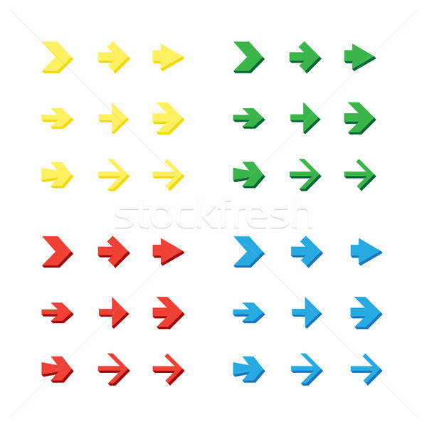 Isolated arrows set, undo and previous buttons Stock photo © barsrsind
