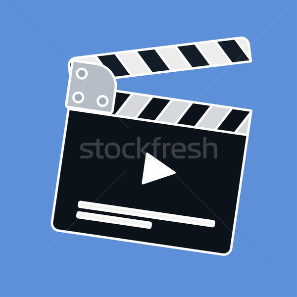 Flat movie clapperboard Stock photo © barsrsind