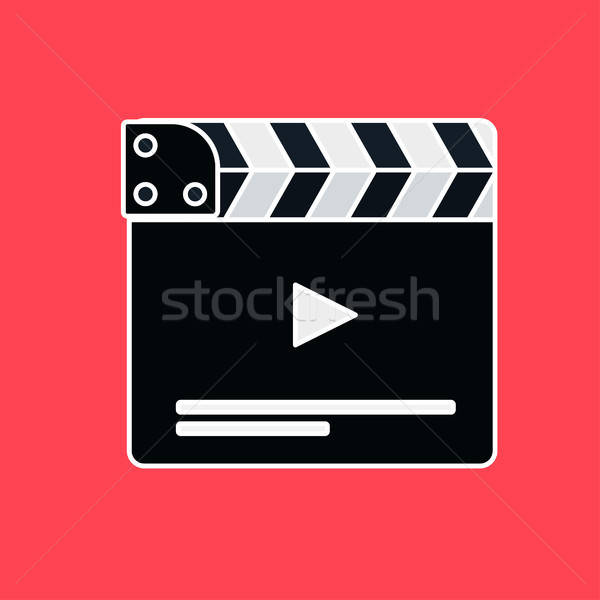 Flat movie clapperboard Stock photo © barsrsind