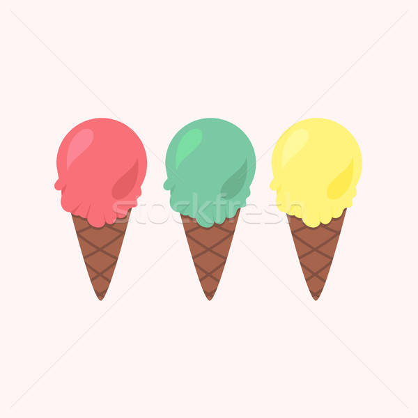 Vector ingesteld drie kleur voedsel Stockfoto © barsrsind
