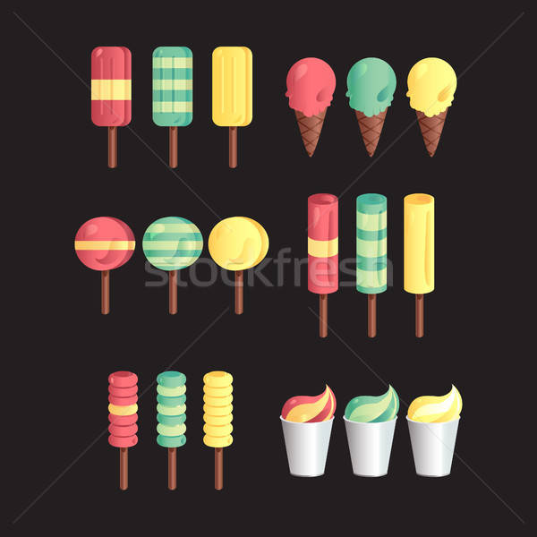 Vector set of ice-creams Stock photo © barsrsind