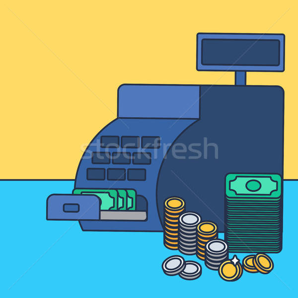 Cash register and money Stock photo © barsrsind