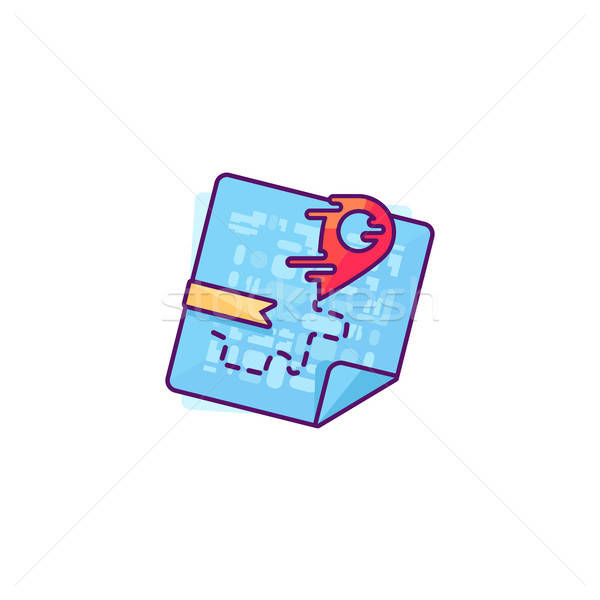 Stock photo: Red Pointer on Map