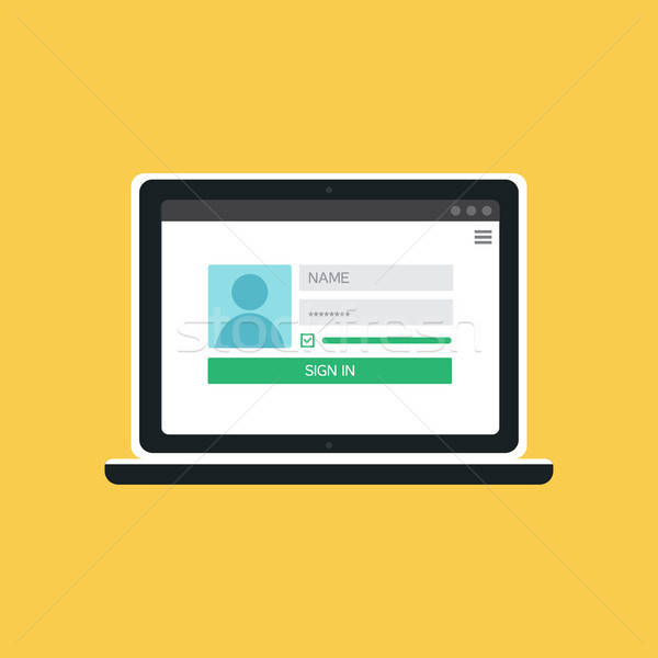 Web Template of Notebook Login Form Stock photo © barsrsind