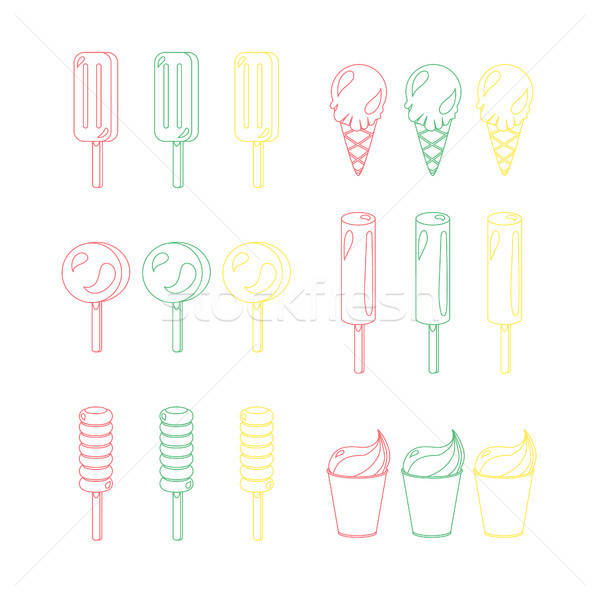 Vector set of ice-creams Stock photo © barsrsind