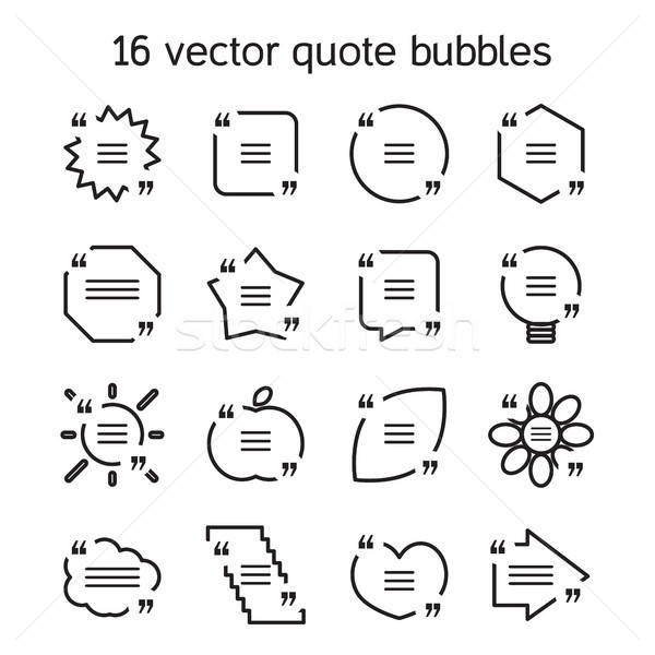 Stock photo: Square quote text bubbles set
