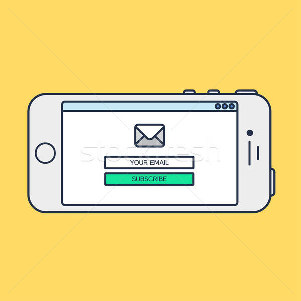 Web Template of Smartphone Email Form Stock photo © barsrsind