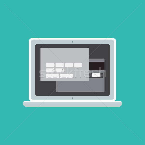 Web Template of Computer Online Shopping Form Stock photo © barsrsind