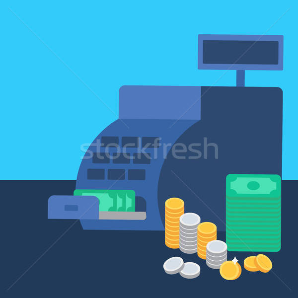 Cash register and money Stock photo © barsrsind