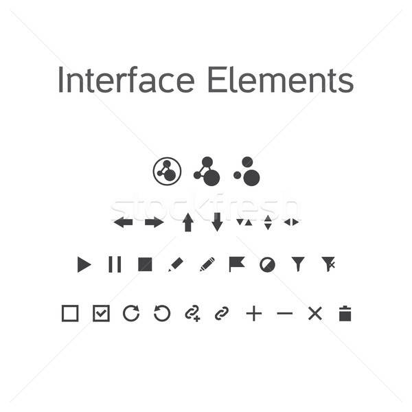 ストックフォト: ベクトル · セット · インターフェース · 要素 · ui · キット