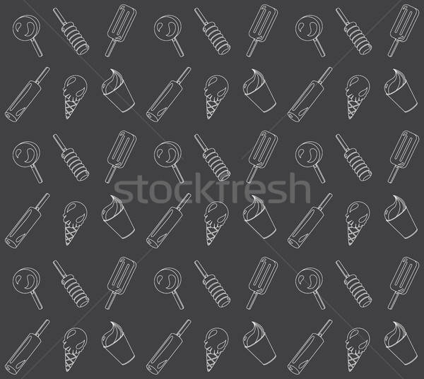 Vector seamless pattern from ice-creams Stock photo © barsrsind